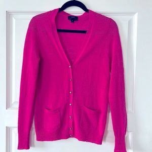 Jcrew pink sweater with jewel buttons, size medium, Italian spun alpaca blend